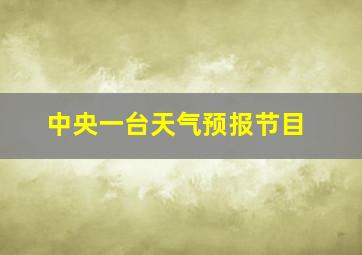 中央一台天气预报节目