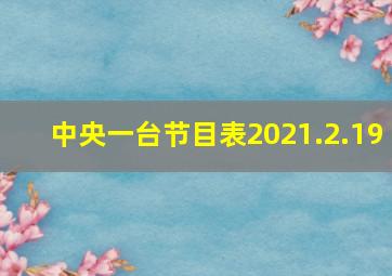 中央一台节目表2021.2.19