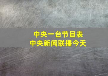 中央一台节目表中央新闻联播今天