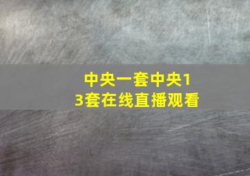 中央一套中央13套在线直播观看