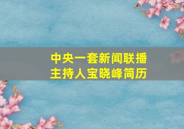 中央一套新闻联播主持人宝晓峰简历