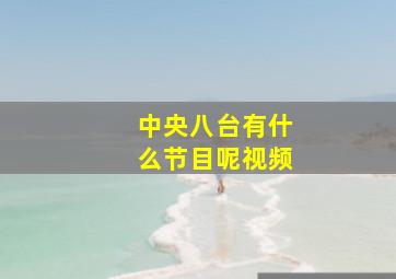 中央八台有什么节目呢视频