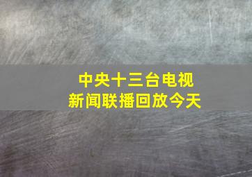 中央十三台电视新闻联播回放今天