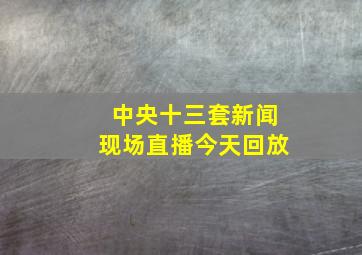 中央十三套新闻现场直播今天回放