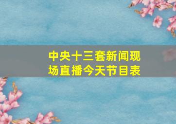 中央十三套新闻现场直播今天节目表