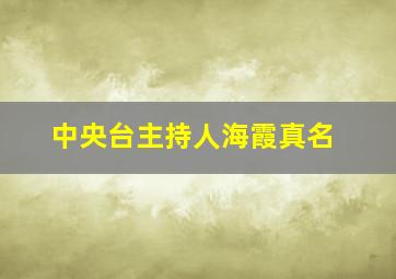 中央台主持人海霞真名