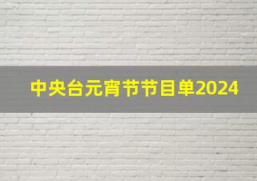 中央台元宵节节目单2024