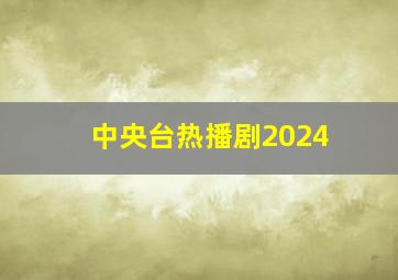 中央台热播剧2024