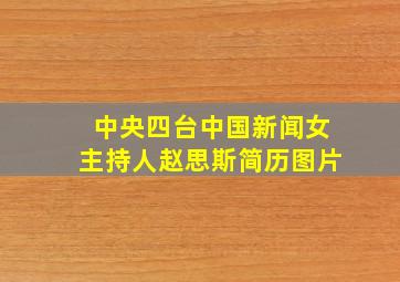 中央四台中国新闻女主持人赵思斯简历图片