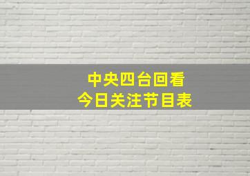 中央四台回看今日关注节目表