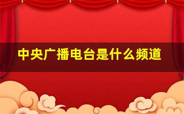 中央广播电台是什么频道