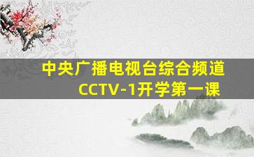 中央广播电视台综合频道CCTV-1开学第一课