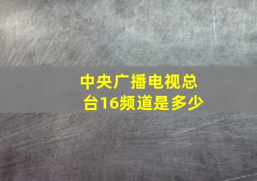 中央广播电视总台16频道是多少