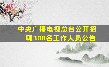 中央广播电视总台公开招聘300名工作人员公告