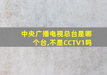 中央广播电视总台是哪个台,不是CCTV1吗