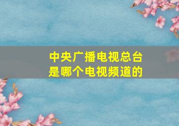 中央广播电视总台是哪个电视频道的