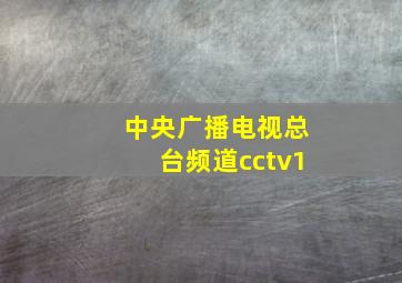 中央广播电视总台频道cctv1