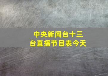 中央新闻台十三台直播节目表今天