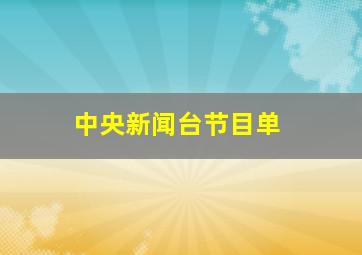 中央新闻台节目单