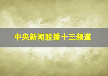 中央新闻联播十三频道