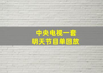 中央电视一套明天节目单回放