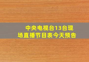 中央电视台13台现场直播节目表今天预告