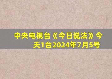 中央电视台《今日说法》今天1台2024年7月5号