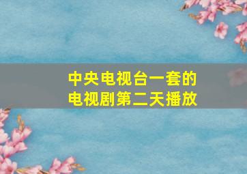 中央电视台一套的电视剧第二天播放