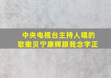 中央电视台主持人唱的歌撒贝宁康辉跟我念字正