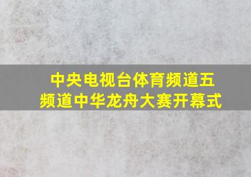 中央电视台体育频道五频道中华龙舟大赛开幕式