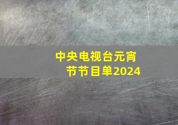 中央电视台元宵节节目单2024