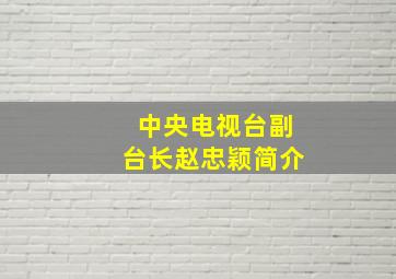 中央电视台副台长赵忠颖简介