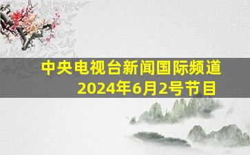 中央电视台新闻国际频道2024年6月2号节目