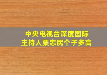 中央电视台深度国际主持人栗忠民个子多高