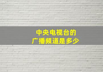 中央电视台的广播频道是多少