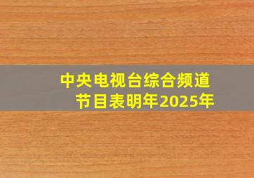 中央电视台综合频道节目表明年2025年