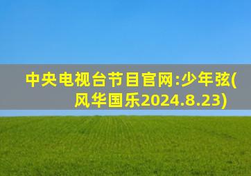 中央电视台节目官网:少年弦(风华国乐2024.8.23)