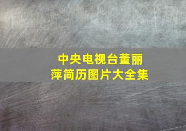 中央电视台董丽萍简历图片大全集