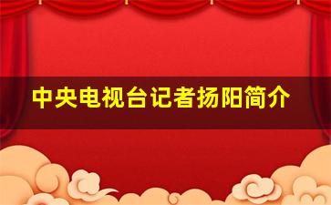 中央电视台记者扬阳简介