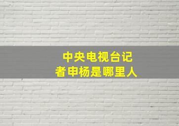 中央电视台记者申杨是哪里人