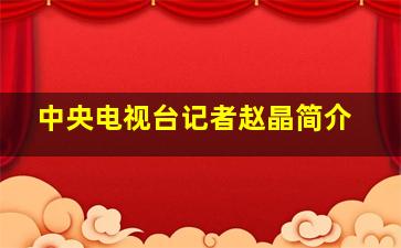 中央电视台记者赵晶简介