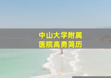 中山大学附属医院高勇简历