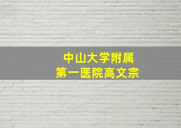 中山大学附属第一医院高文宗