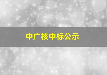 中广核中标公示