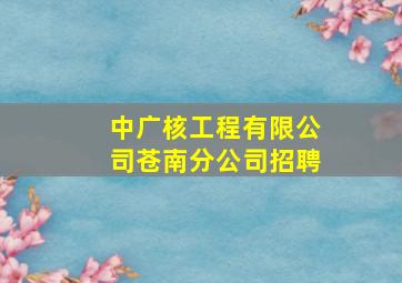 中广核工程有限公司苍南分公司招聘