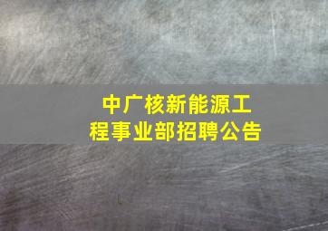 中广核新能源工程事业部招聘公告