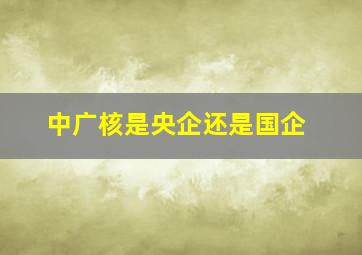 中广核是央企还是国企