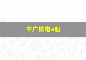 中广核电a股