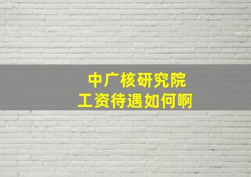 中广核研究院工资待遇如何啊