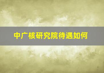 中广核研究院待遇如何